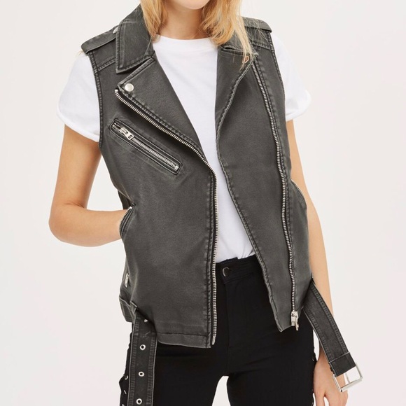 Top Shop Faux Leather Vest - Picture 3 of 3
